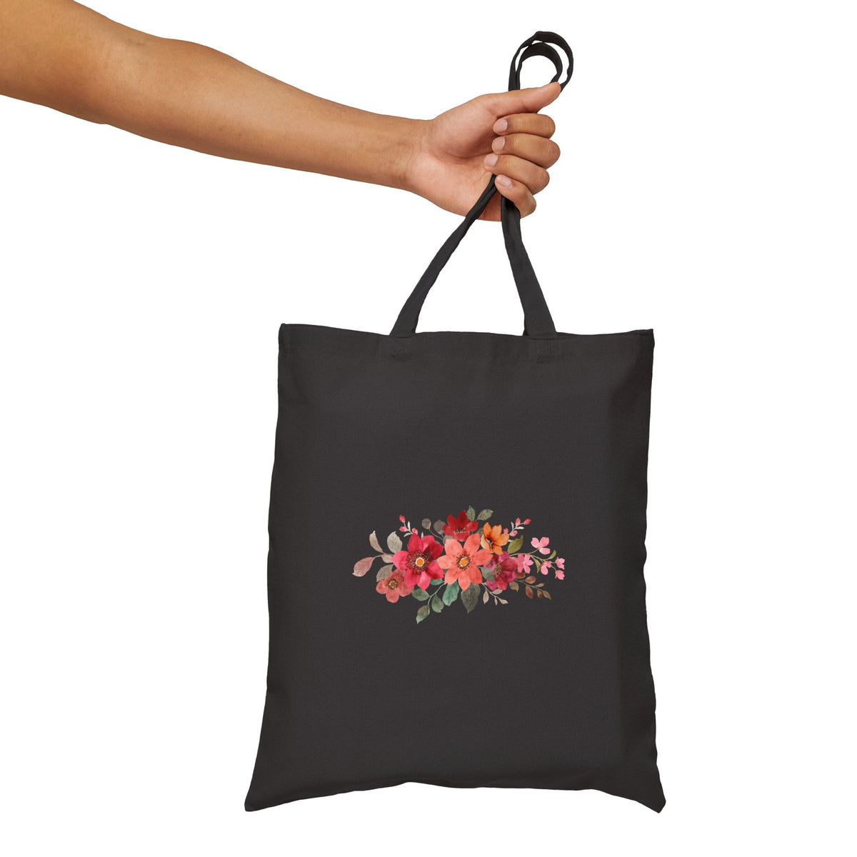 Grow & Bloom Floral Canvas Tote Bag