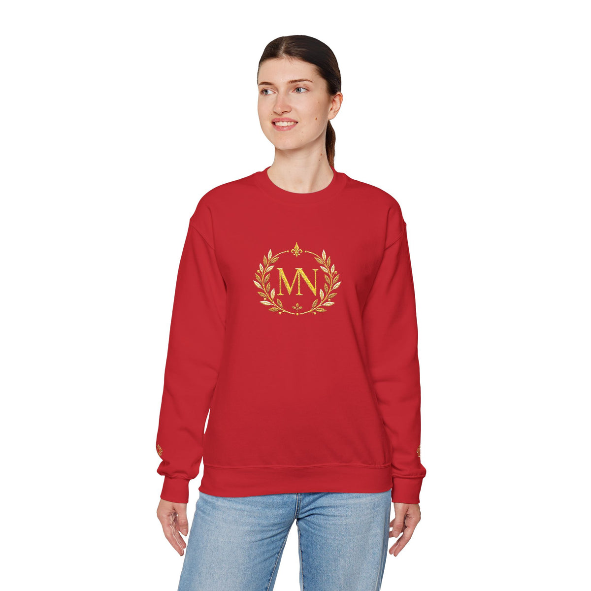 Gold Laurel Monogram Crewneck Sweatshirt