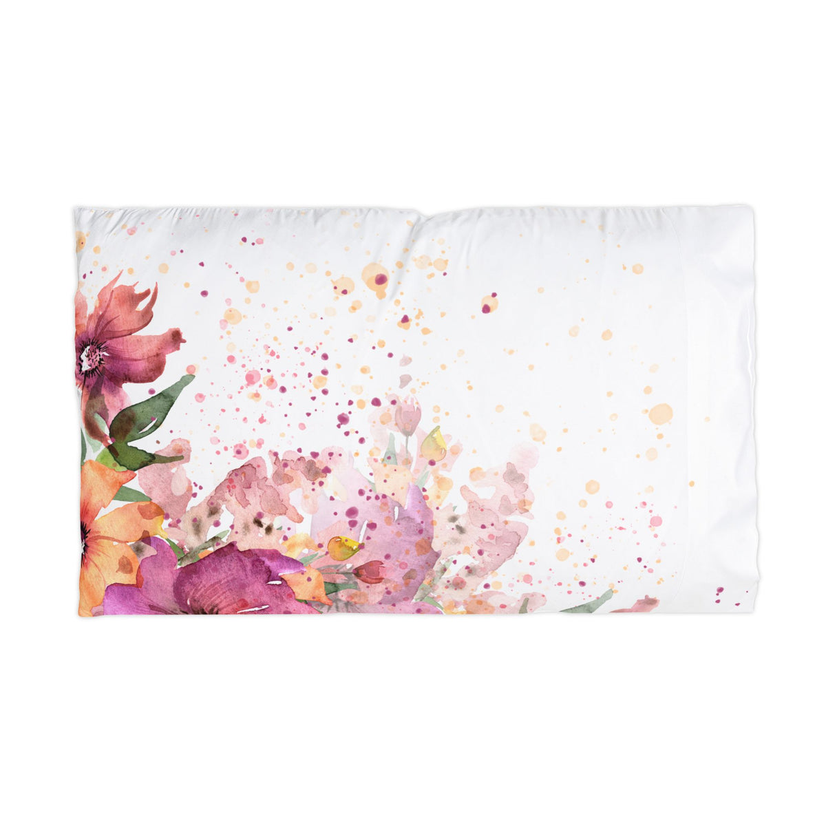 Floral Watercolor Pillowcase – Pink Bloom Microfiber Pillowcase