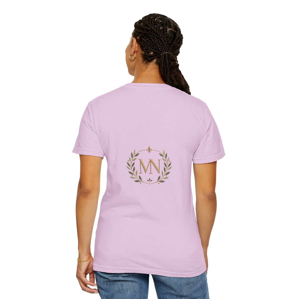 Personalized 'Rise & Shine' T-Shirt — Custom Name Floral Monogram Tee