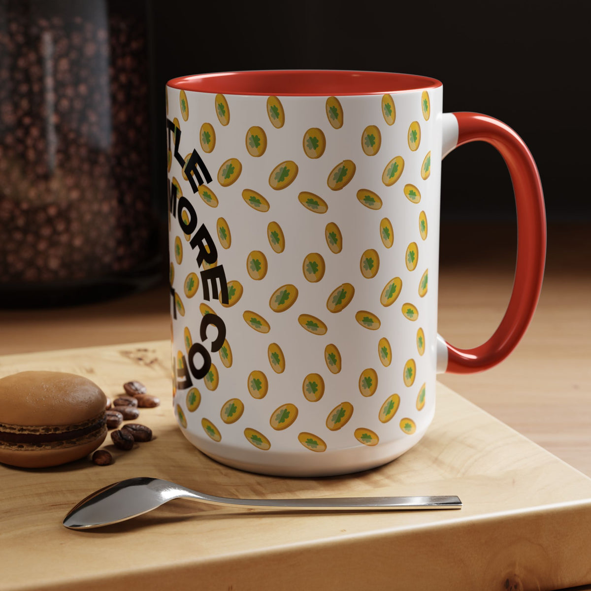 Hustle More Coffee Mug — Avocado Pattern Accent Mug (11/15oz