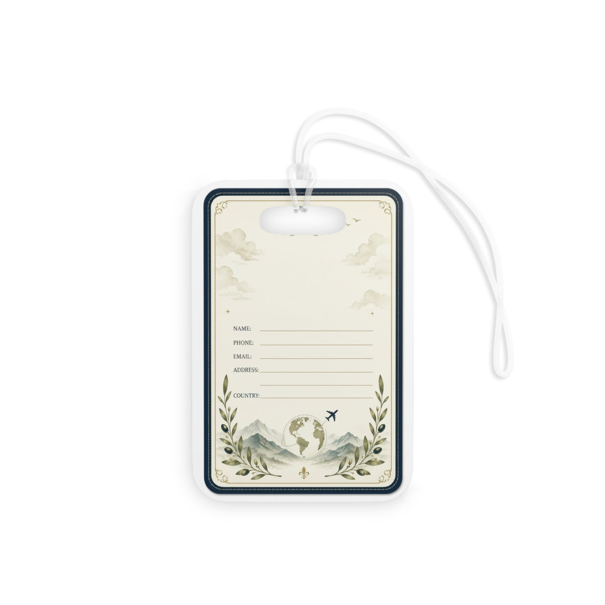 Personalized Travel Luggage Tag — Compass & Laurel Design with Psalm 121 Verse