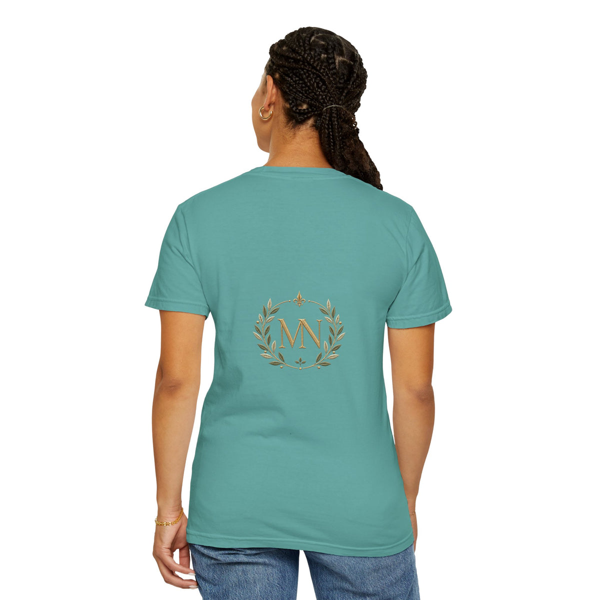 Personalized 'Rise & Shine' T-Shirt — Custom Name Floral Monogram Tee