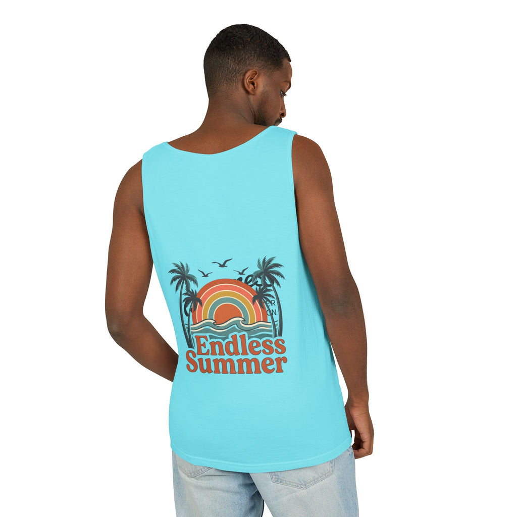 Endless Summer Tank Top — Retro Beach Palm Tree Surf Graphic