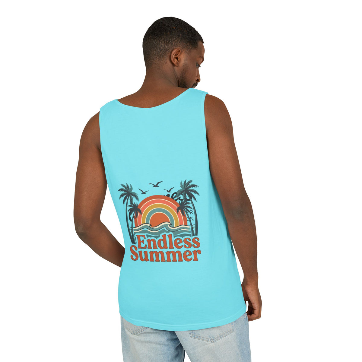 Endless Summer Tank Top — Retro Beach Palm Tree Surf Graphic