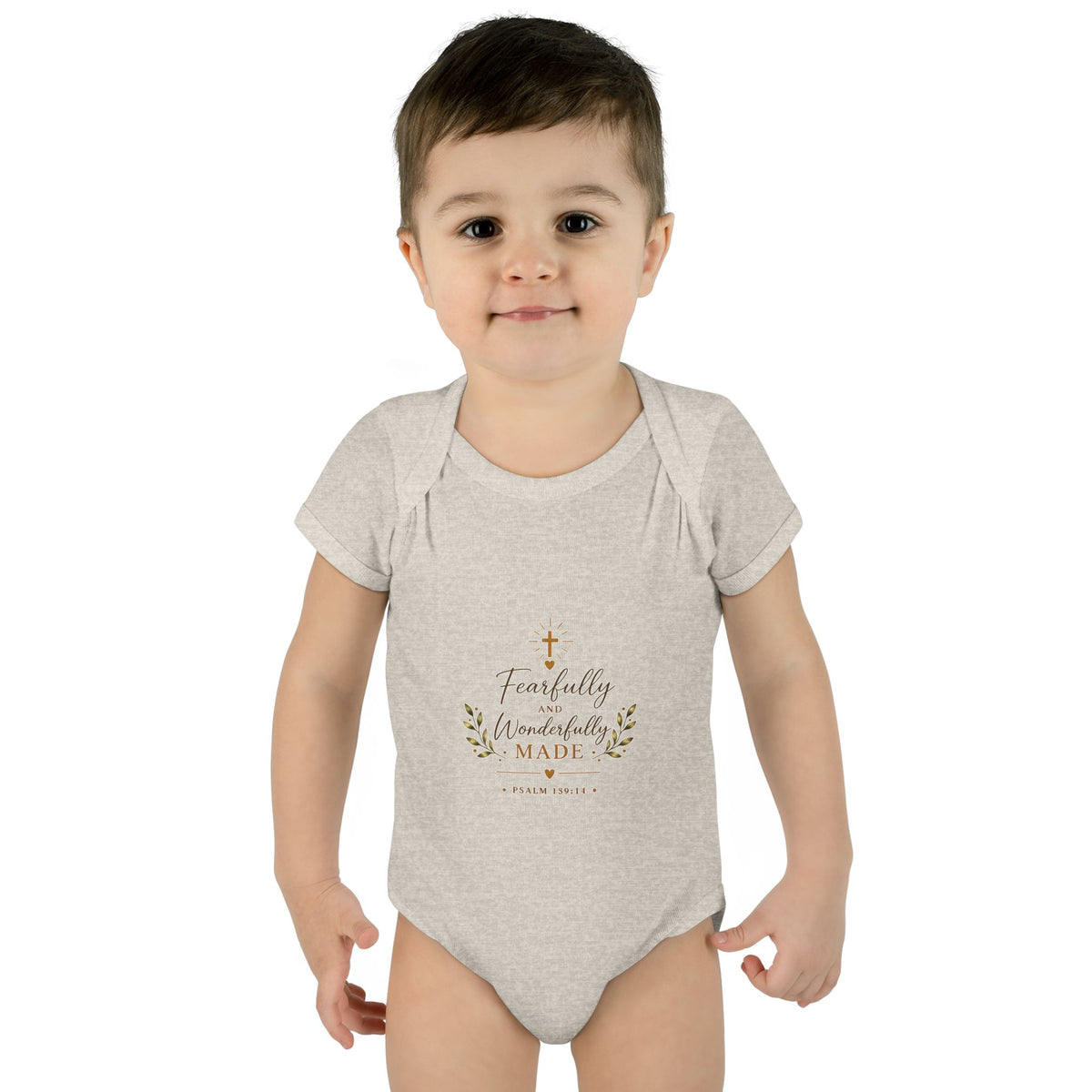 Fearfully & Wonderfully Made Baby Bodysuit | Christian Baptism Gift Onesie