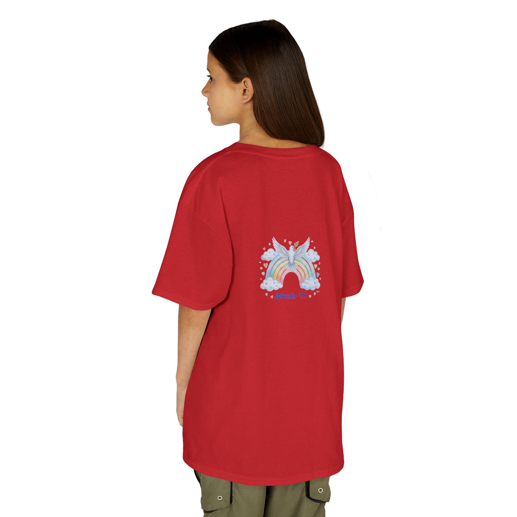Christian Kids T-Shirt — "God Keeps His Promises" Rainbow Dove Tee | Psalm 145:13