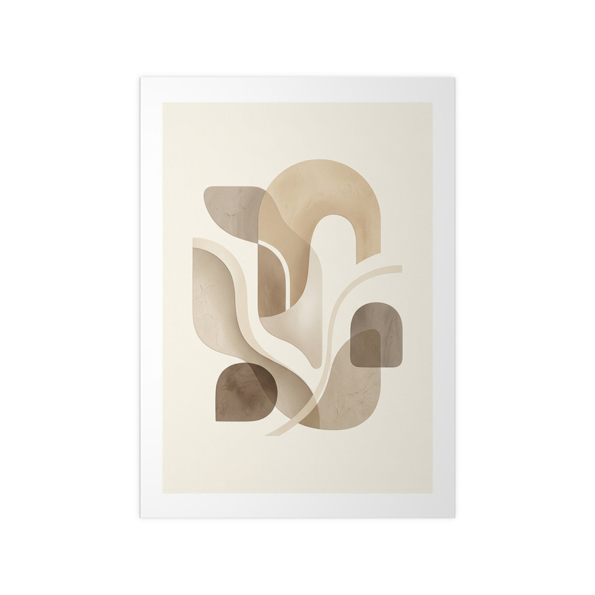 Beige Botanical Wall Art Poster — Minimalist Neutral Print, 250gsm Photo Paper, Matte or Satin