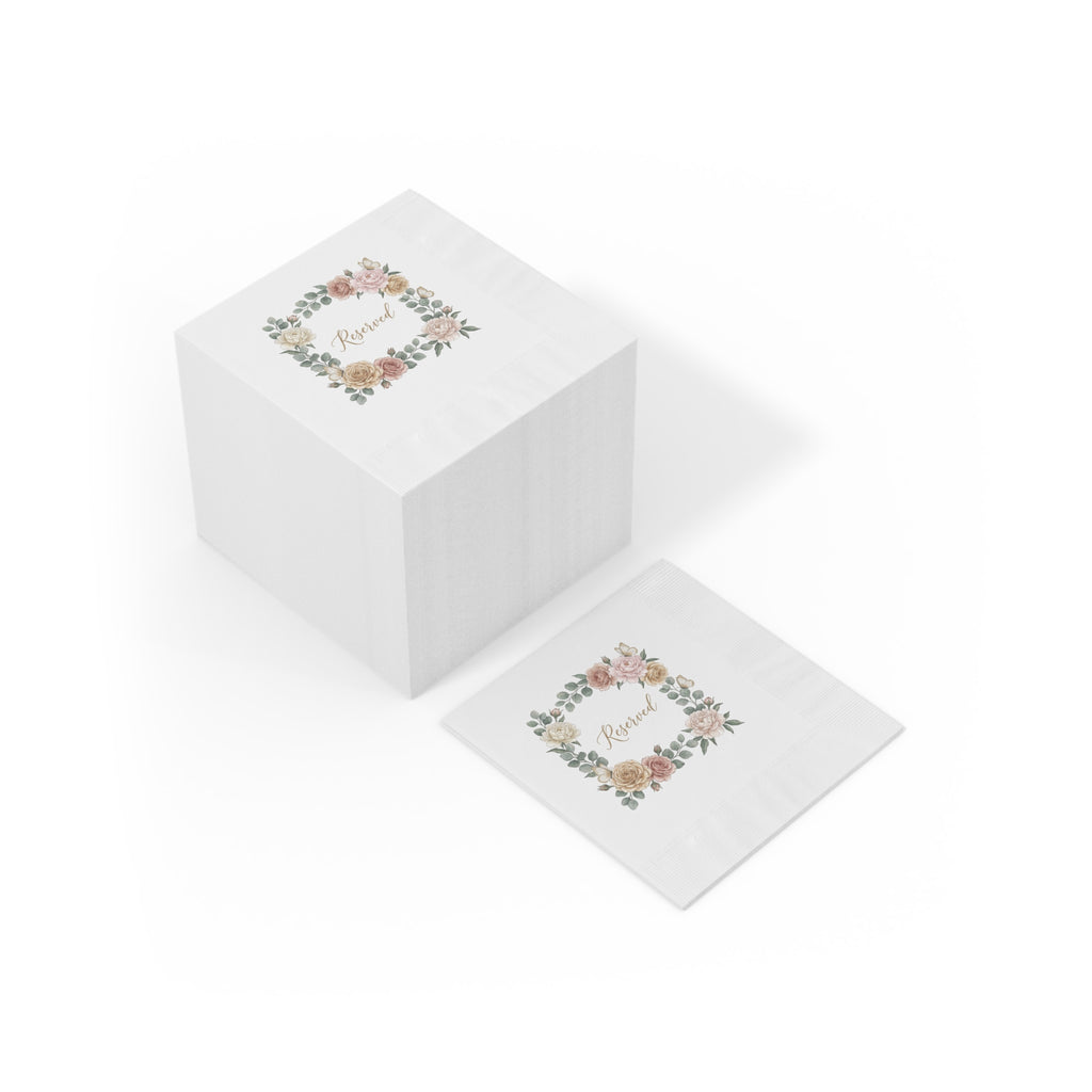Reserved Floral Napkins — Elegant Wedding & Event Cocktail Napkins