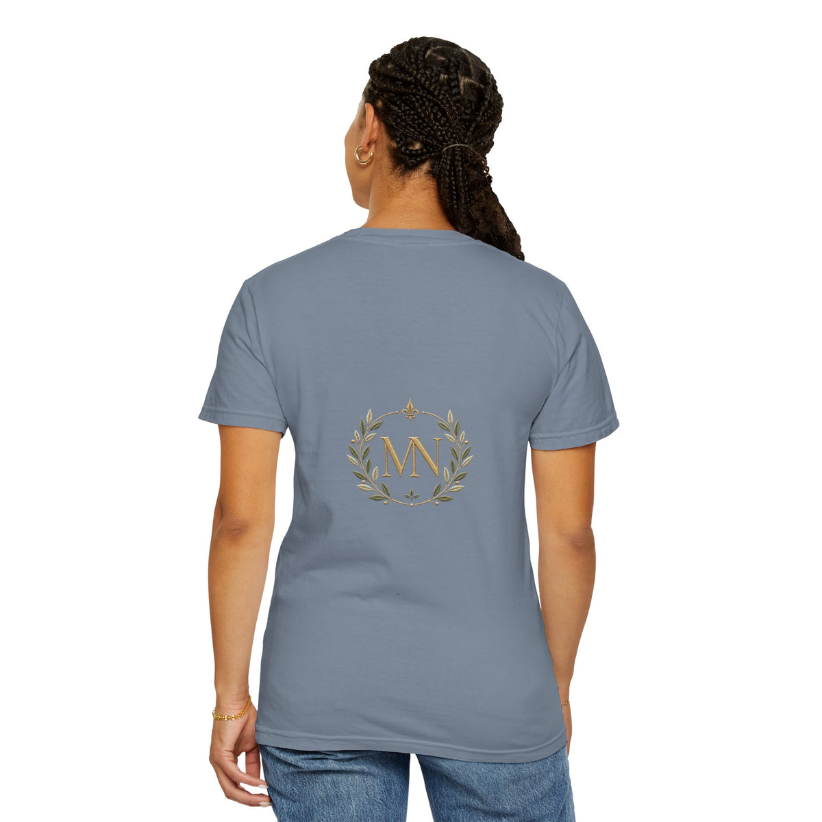 Personalized 'Rise & Shine' T-Shirt — Custom Name Floral Monogram Tee