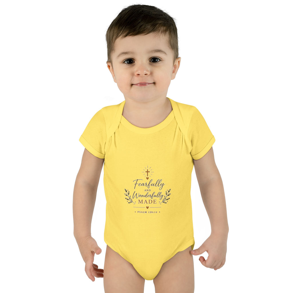 Fearfully & Wonderfully Made Baby Bodysuit | Christian Baptism Gift Onesie