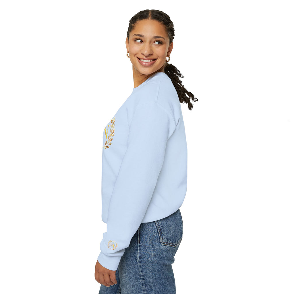 Gold Laurel Monogram Crewneck Sweatshirt