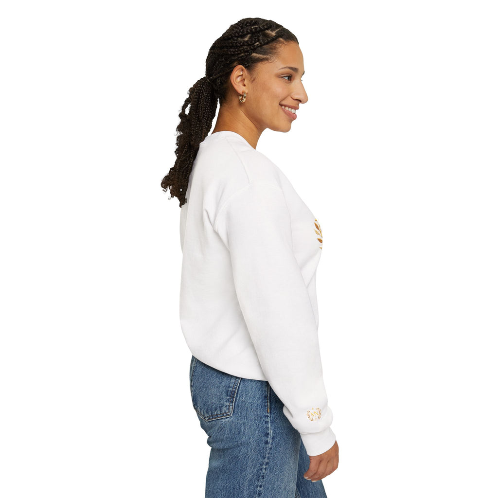 Gold Laurel Monogram Crewneck Sweatshirt