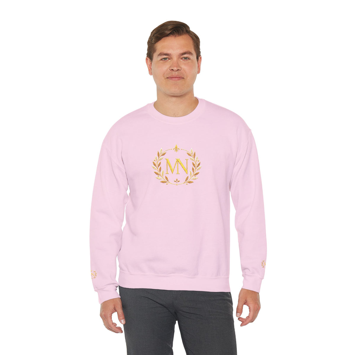 Gold Laurel Monogram Crewneck Sweatshirt