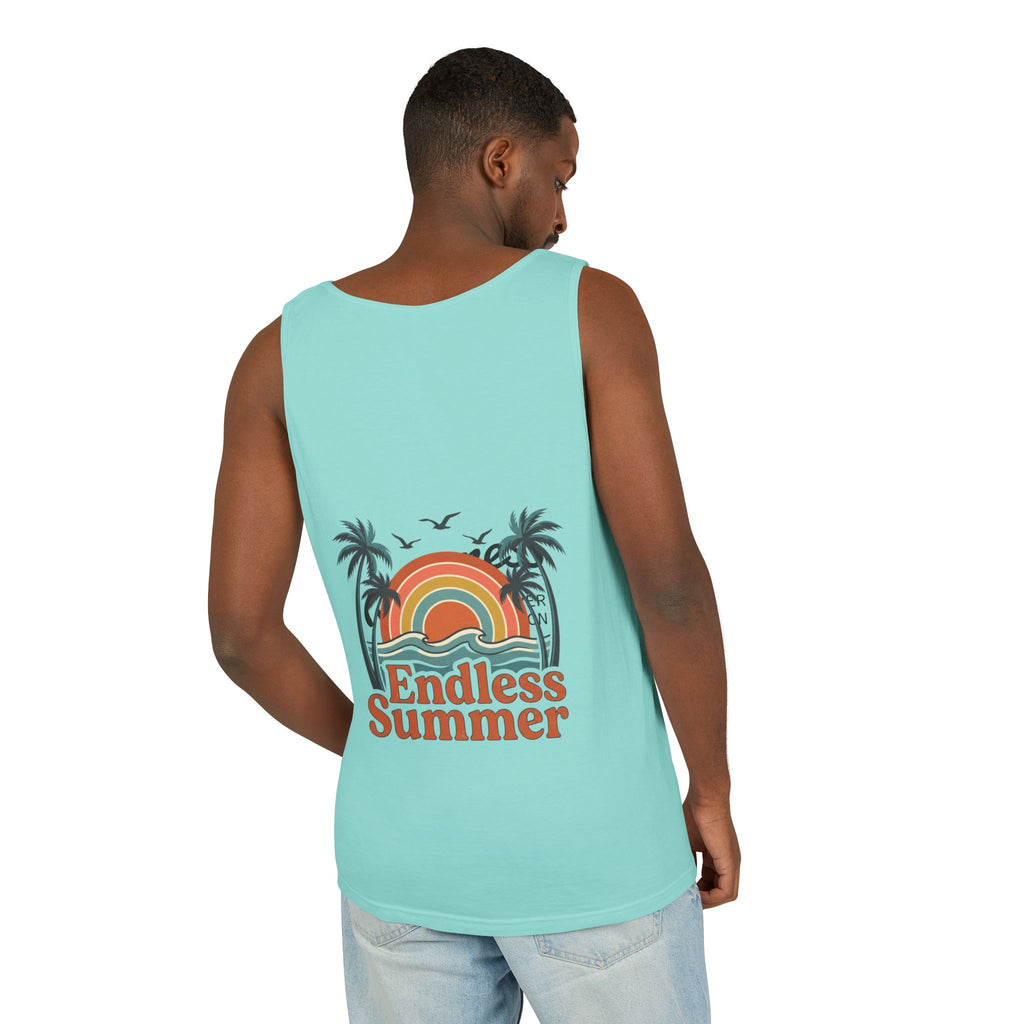 Endless Summer Tank Top — Retro Beach Palm Tree Surf Graphic