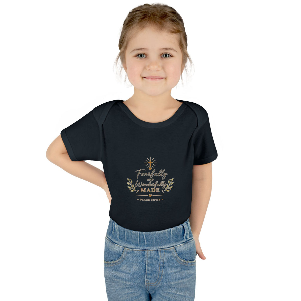 Fearfully & Wonderfully Made Baby Bodysuit | Christian Baptism Gift Onesie