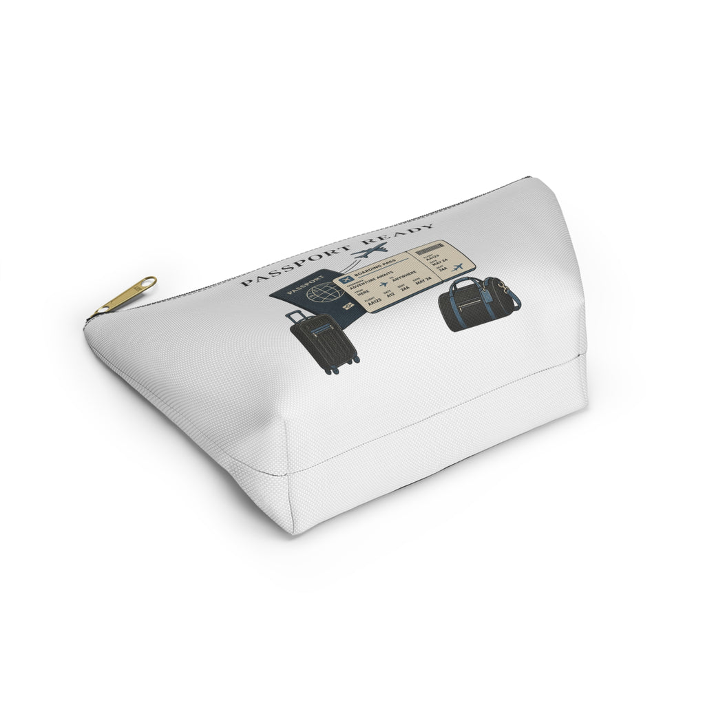 Passport Ready Travel Accessory Pouch — T‑Bottom Toiletry & Document Organizer