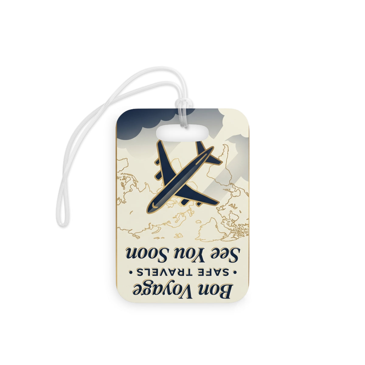 Travel Luggage Tag — "Bon Voyage" Vintage Plane ID Holder