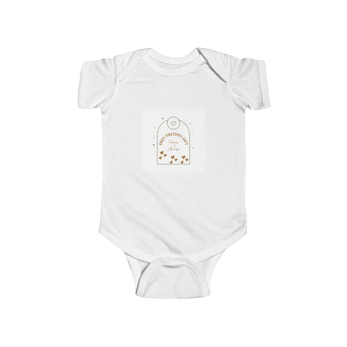 Baby Bodysuit — "Handcrafted With Love" Neutral Floral Infant Onesie