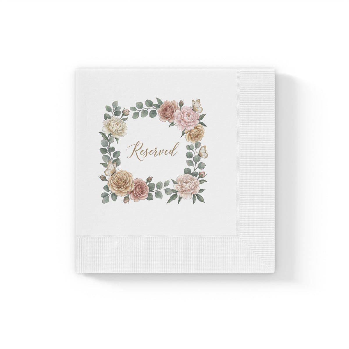 Reserved Floral Napkins — Elegant Wedding & Event Cocktail Napkins