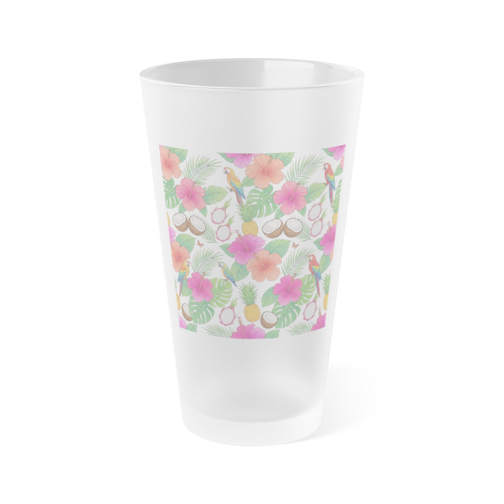 Frosted Pint Glass – Watercolor Floral 16oz Beer & Drink Glass