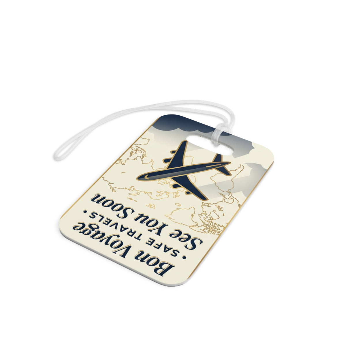 Travel Luggage Tag — "Bon Voyage" Vintage Plane ID Holder