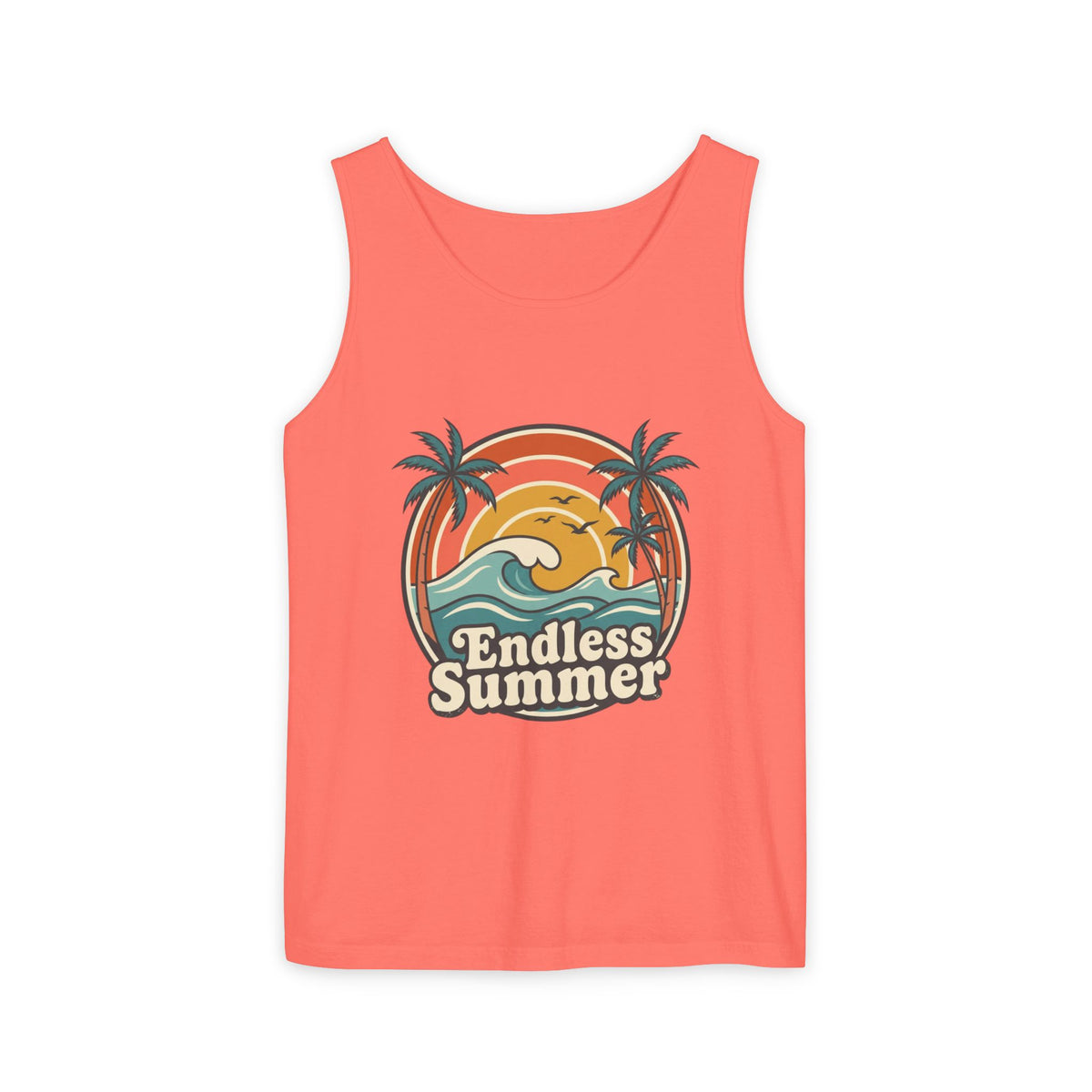 Endless Summer Tank Top — Retro Beach Palm Tree Surf Graphic
