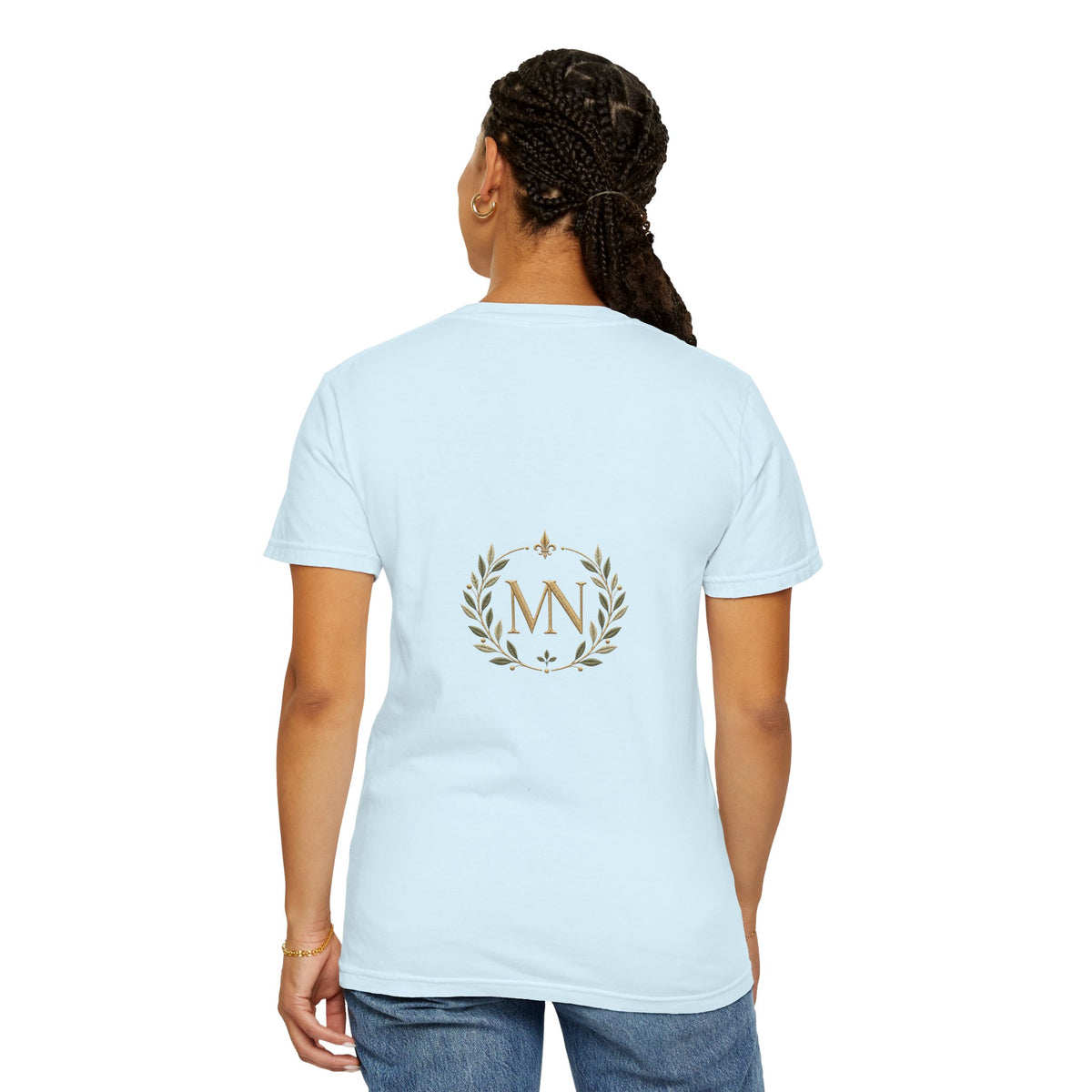 Personalized 'Rise & Shine' T-Shirt — Custom Name Floral Monogram Tee