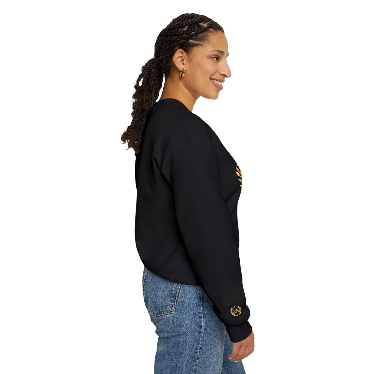Gold Laurel Monogram Crewneck Sweatshirt