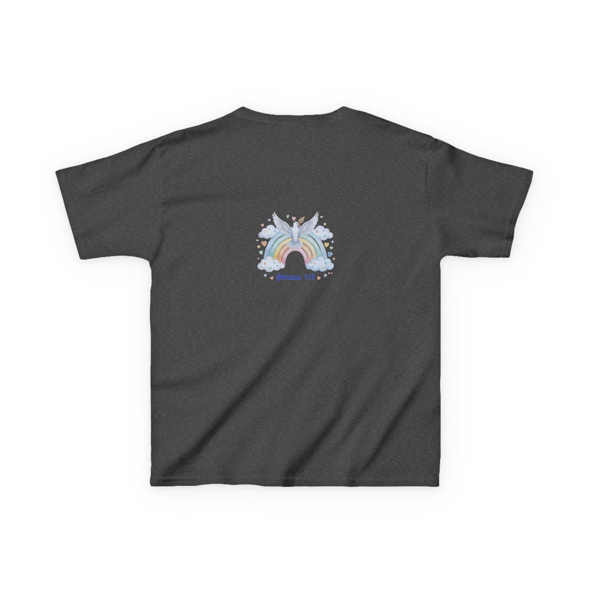 Christian Kids T-Shirt — "God Keeps His Promises" Rainbow Dove Tee | Psalm 145:13