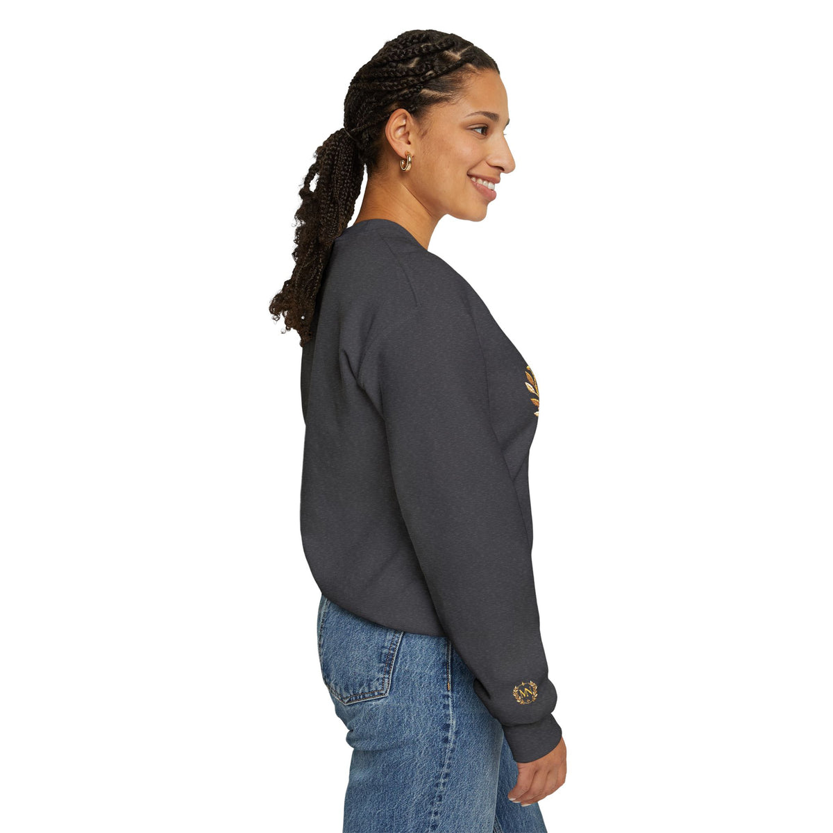 Gold Laurel Monogram Crewneck Sweatshirt