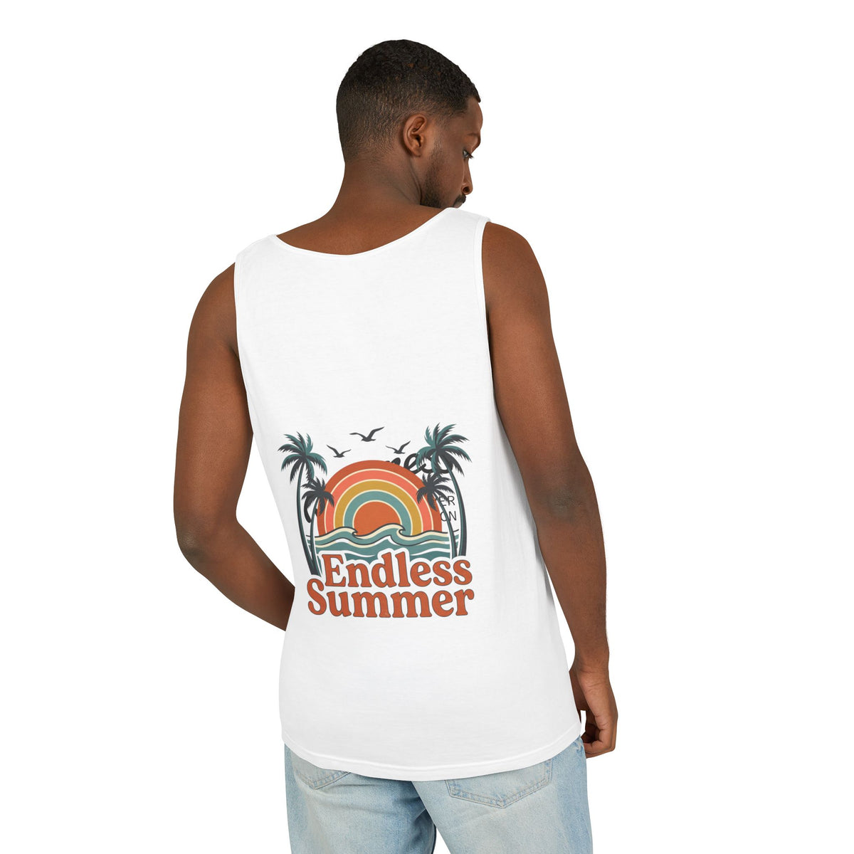 Endless Summer Tank Top — Retro Beach Palm Tree Surf Graphic
