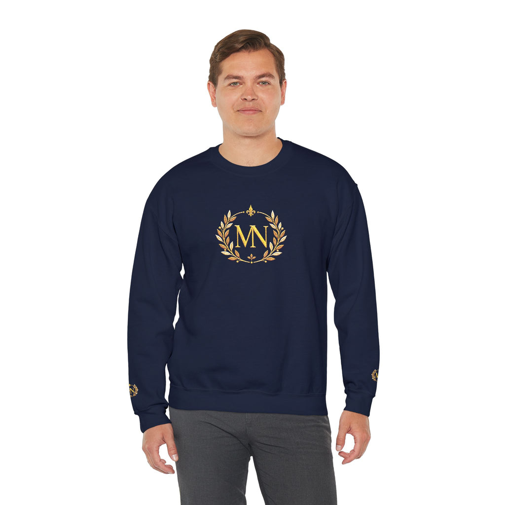 Gold Laurel Monogram Crewneck Sweatshirt