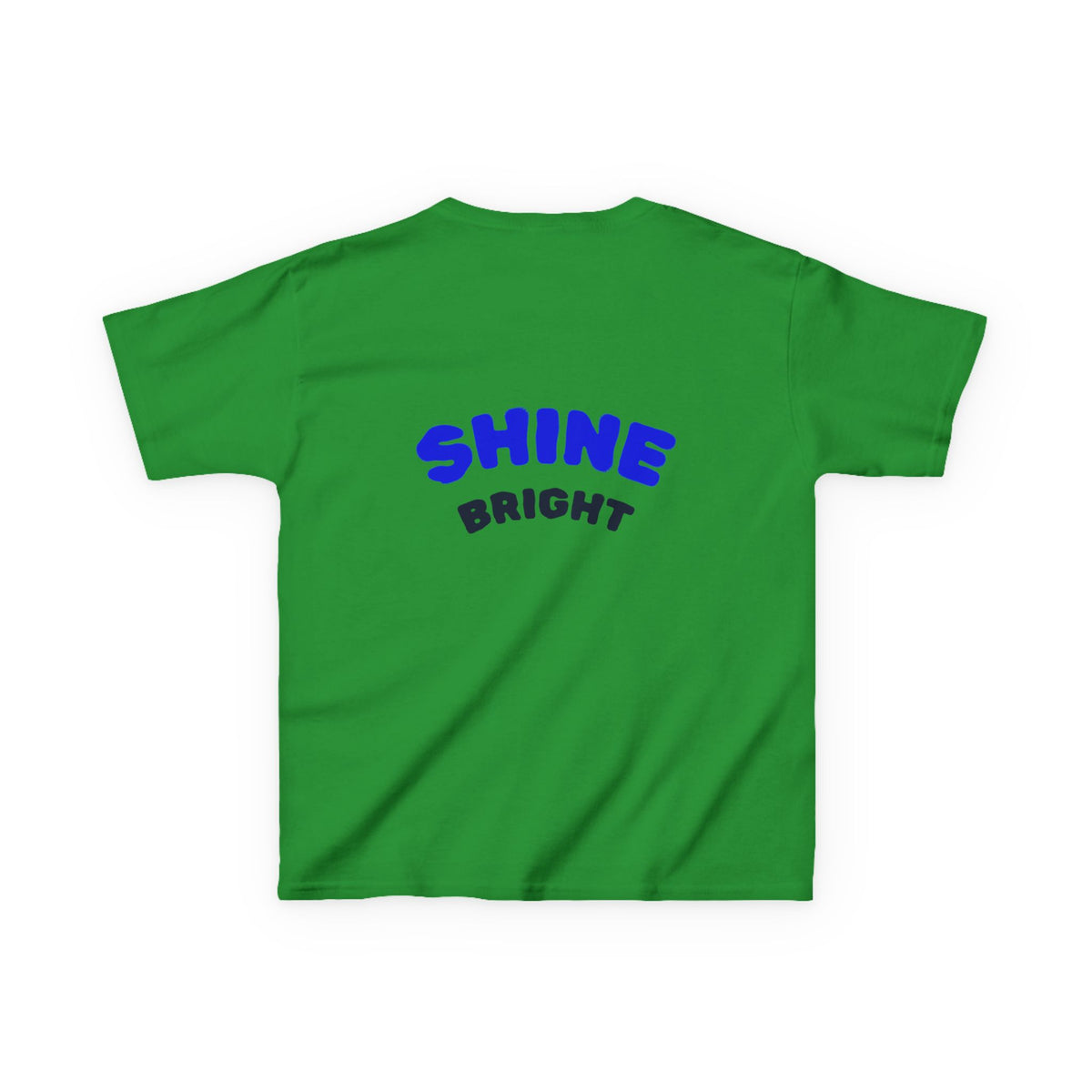Kids Tee — "Be Kind, Be Cool" Dinosaur Graphic with "Shine Bright" Back