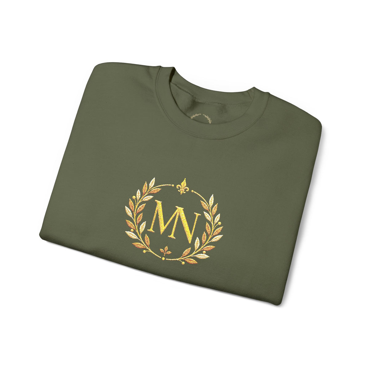 Gold Laurel Monogram Crewneck Sweatshirt