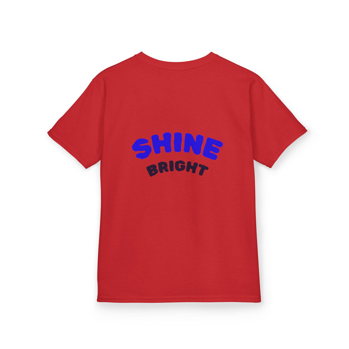 Kids Tee — "Be Kind, Be Cool" Dinosaur Graphic with "Shine Bright" Back