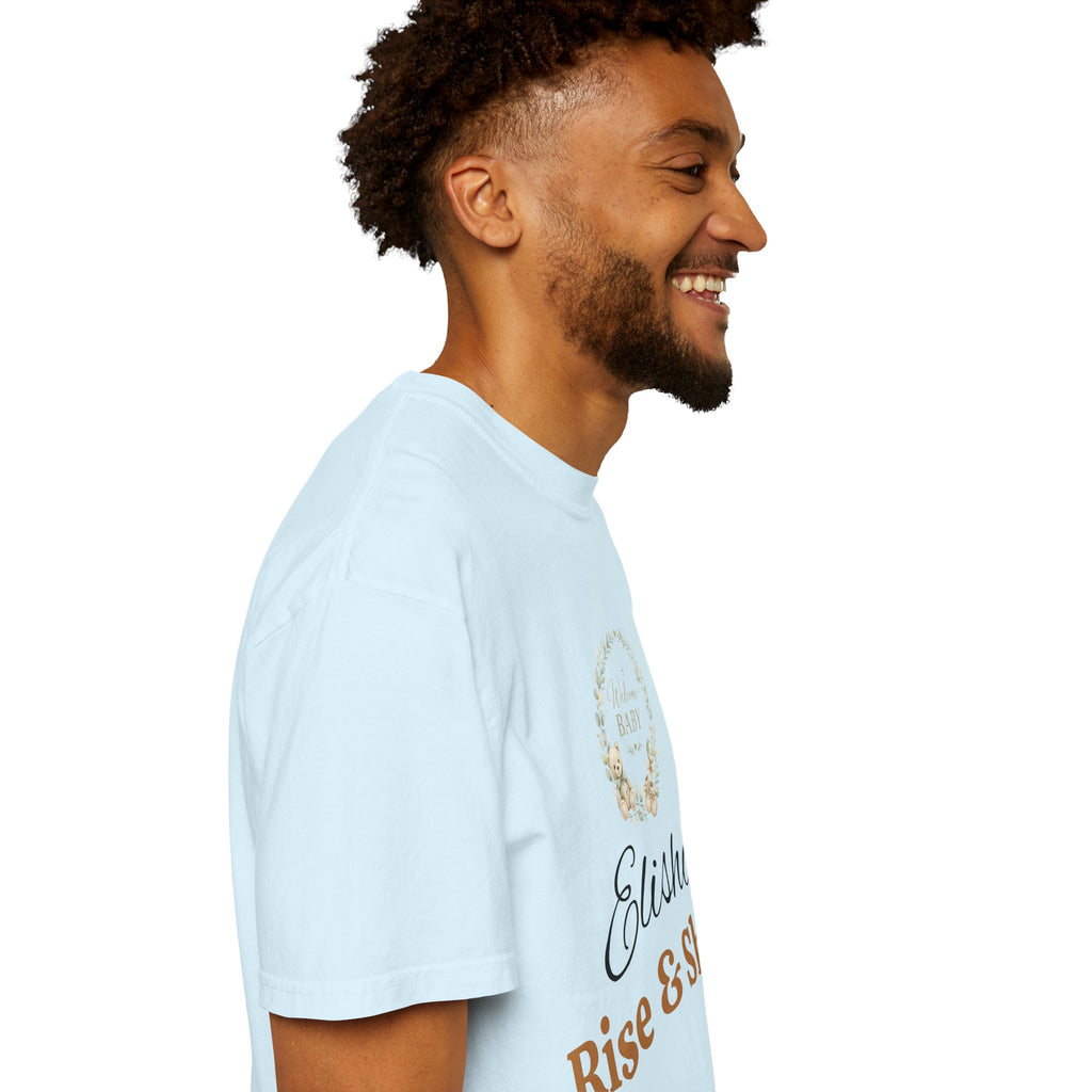 Personalized 'Rise & Shine' T-Shirt — Custom Name Floral Monogram Tee