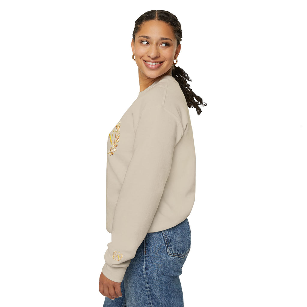 Gold Laurel Monogram Crewneck Sweatshirt