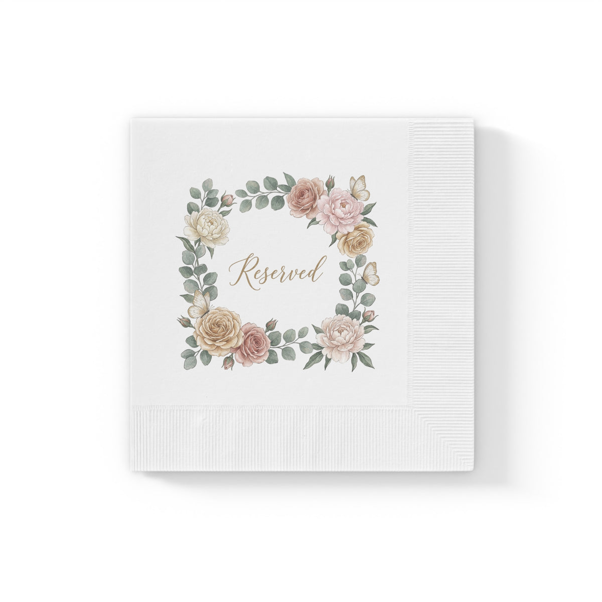 Reserved Floral Napkins — Elegant Wedding & Event Cocktail Napkins