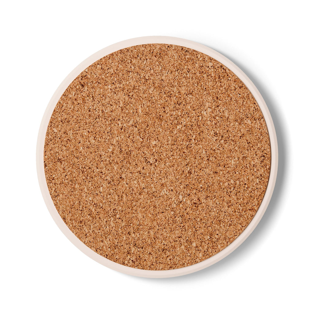 Blessed Beyond Measure Ceramic Coaster — Floral Wreath & Butterflies
