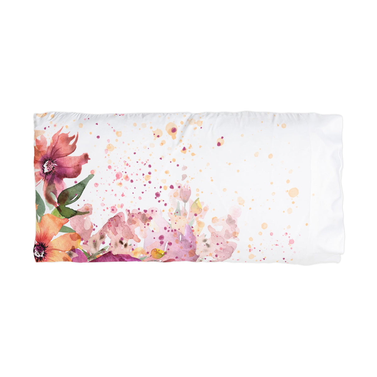 Floral Watercolor Pillowcase – Pink Bloom Microfiber Pillowcase