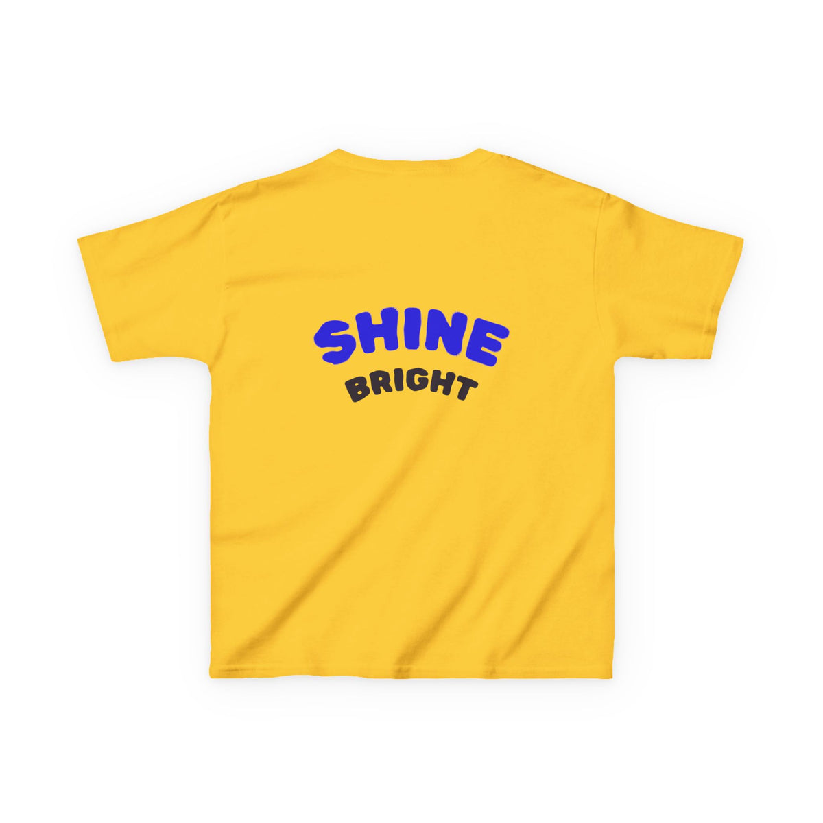 Kids Tee — "Be Kind, Be Cool" Dinosaur Graphic with "Shine Bright" Back