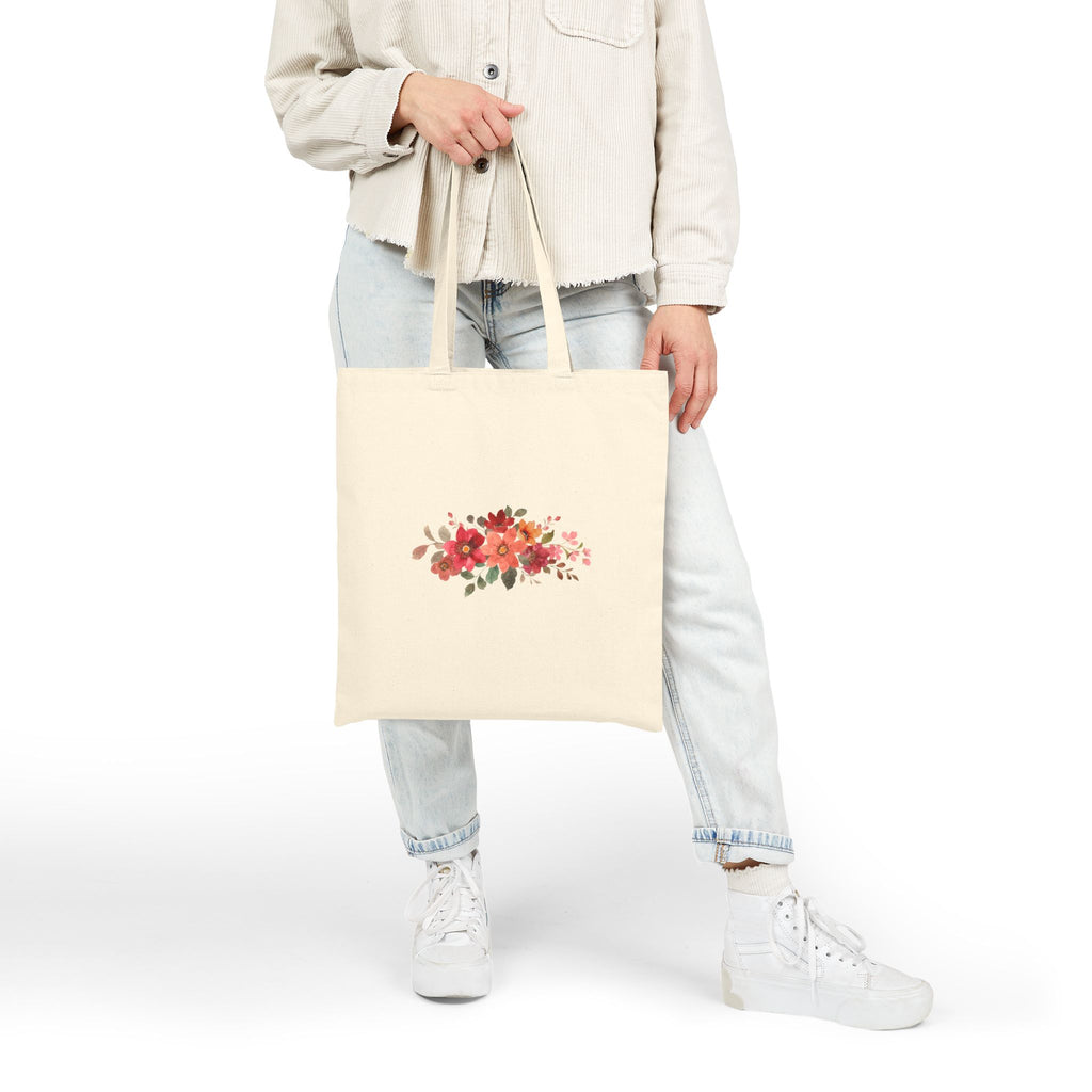 Grow & Bloom Floral Canvas Tote Bag