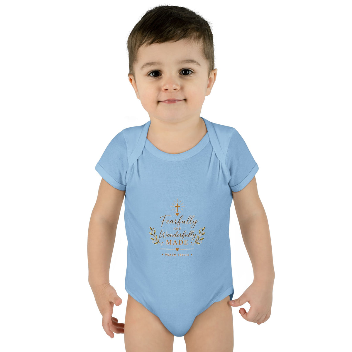 Fearfully & Wonderfully Made Baby Bodysuit | Christian Baptism Gift Onesie