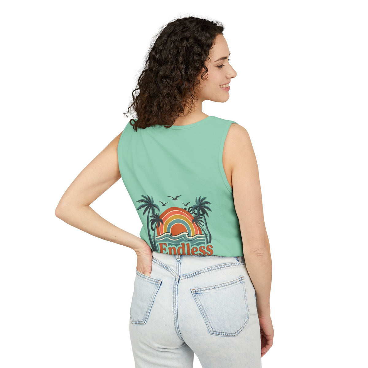Endless Summer Tank Top — Retro Beach Palm Tree Surf Graphic