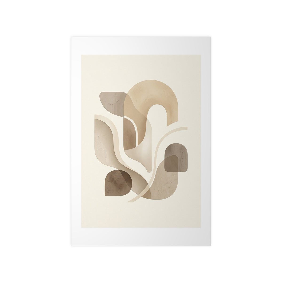 Beige Botanical Wall Art Poster — Minimalist Neutral Print, 250gsm Photo Paper, Matte or Satin