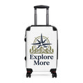 Suitcase — "Explore More" Travel Carry-On with Compass & Mountain Graphic