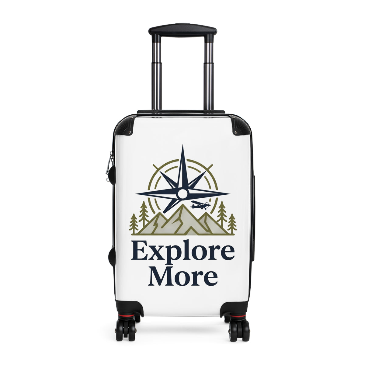 Suitcase — "Explore More" Travel Carry-On with Compass & Mountain Graphic