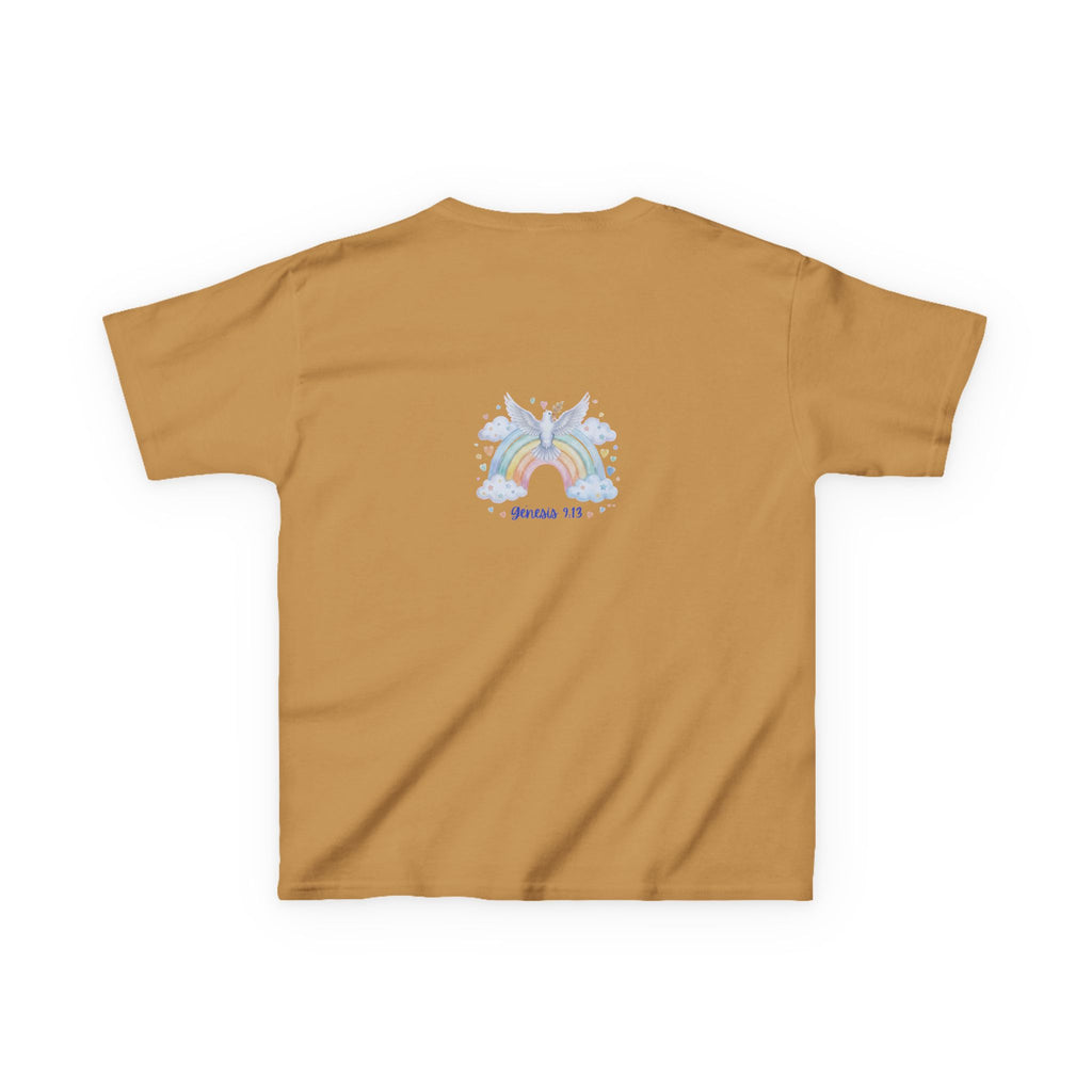 Christian Kids T-Shirt — "God Keeps His Promises" Rainbow Dove Tee | Psalm 145:13