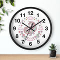 Unicorn Wall Clock — Pastel Rainbow Kids Room Clock with Clouds & Flowers